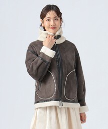 シュープリームララ　リアルムートンコート　M リアルラムコート （高級羊革 リアルムートンコート 裏地