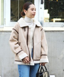 BEAMS HEART(ビームスハート)のフェイク ムートン フライト ジャケット(ムートンコート)