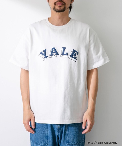 URBAN RESEARCH Sonny Label(アーバンリサーチサニーレーベル)の「YALEカレッジエンブロイダリーTシャツ(Tシャツ/カットソー・メンズ・オフホワイト/ネイビー・LARGE/MEDIUM)」の7枚目の写真