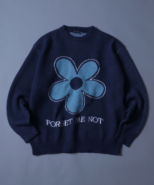 ANPAS(アンパス)の「Flower Jacquard Pullover Knit/フラワー ジャガード プルオーバー ニット(ニット/セーター・メンズ・ホワイト/ブラック/ネイビー・M/L)」の3枚目の写真