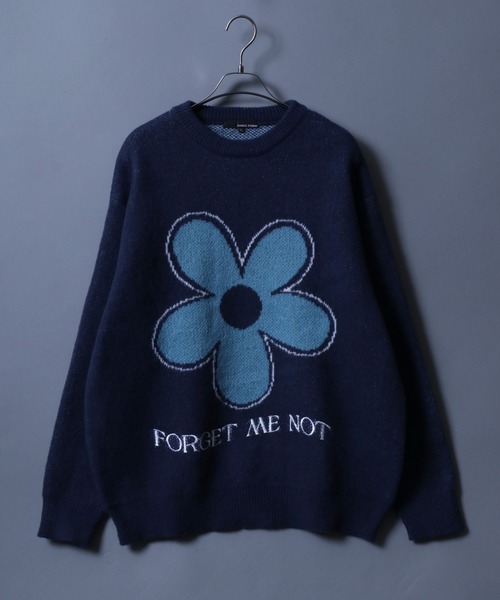 ANPAS(アンパス)の「Flower Jacquard Pullover Knit/フラワー ジャガード プルオーバー ニット(ニット/セーター・メンズ・ホワイト/ブラック/ネイビー・M/L)」の6枚目の写真
