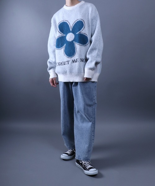 ANPAS(アンパス)の「Flower Jacquard Pullover Knit/フラワー ジャガード プルオーバー ニット(ニット/セーター・メンズ・ホワイト/ブラック/ネイビー・M/L)」の13枚目の写真