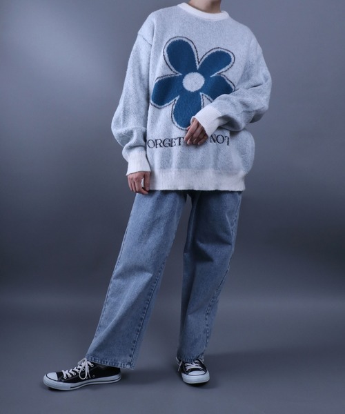 ANPAS(アンパス)の「Flower Jacquard Pullover Knit/フラワー ジャガード プルオーバー ニット(ニット/セーター・メンズ・ホワイト/ブラック/ネイビー・M/L)」の15枚目の写真