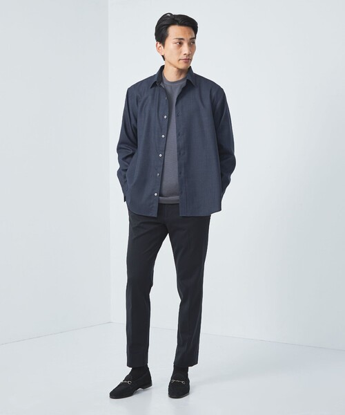 green label relaxing（グリーンレーベルリラクシング）の「TW ツイル デニムライク オーバーシャツ -ハンドウォッシャブル・ストレッチ-（シャツ/ブラウス・メンズ・ネイビー/ブラック・L/M/S/XL）」の3枚目の写真