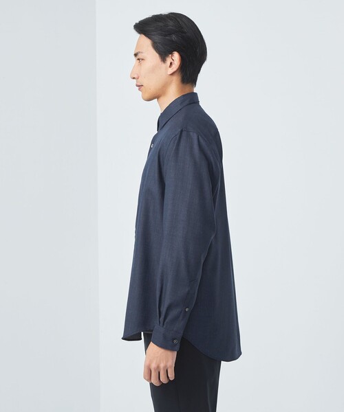 green label relaxing（グリーンレーベルリラクシング）の「TW ツイル デニムライク オーバーシャツ -ハンドウォッシャブル・ストレッチ-（シャツ/ブラウス・メンズ・ネイビー/ブラック・L/M/S/XL）」の6枚目の写真