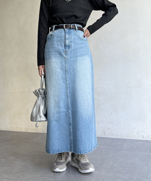 デニムロングスカート（スカート）｜Chez toi（シェトワ）の