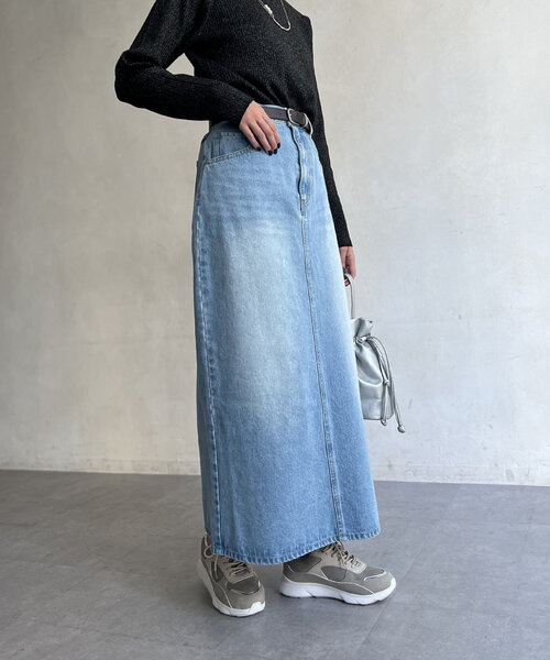 デニムロングスカート（スカート）｜Chez toi（シェトワ）の
