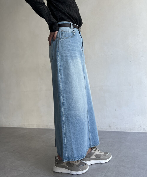 デニムロングスカート（スカート）｜Chez toi（シェトワ）の
