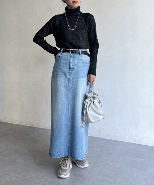 デニムロングスカート（スカート）｜Chez toi（シェトワ）の