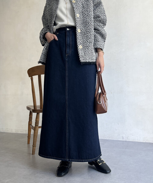 デニムロングスカート（スカート）｜Chez toi（シェトワ）の