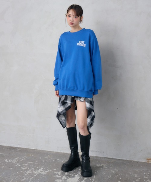 ENVYM（アンビー）の「バックデザインビッグスウェット（スウェット・レディース・ブルー/ブラック/ホワイト・FREE）」の18枚目の写真