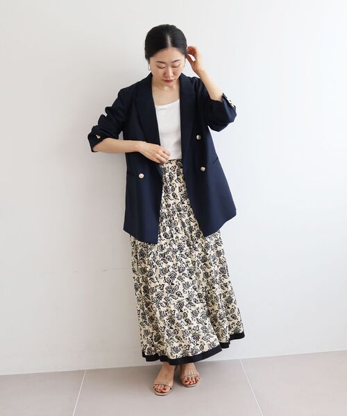 le.coeur blanc（ルクールブラン）の「Fanaka ビンテージモチーフプリントスカート（スカート・レディース・ベージュ系その他2/ブラック系その他・38）」の5枚目の写真