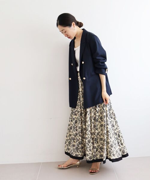 le.coeur blanc（ルクールブラン）の「Fanaka ビンテージモチーフプリントスカート（スカート・レディース・ベージュ系その他2/ブラック系その他・38）」の6枚目の写真