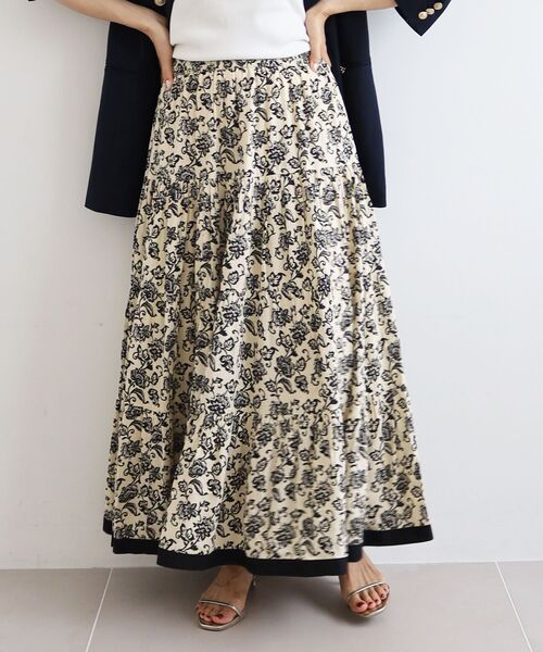 le.coeur blanc（ルクールブラン）の「Fanaka ビンテージモチーフプリントスカート（スカート・レディース・ベージュ系その他2/ブラック系その他・38）」の8枚目の写真