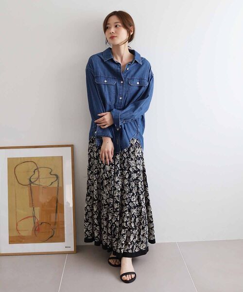 le.coeur blanc（ルクールブラン）の「Fanaka ビンテージモチーフプリントスカート（スカート・レディース・ベージュ系その他2/ブラック系その他・38）」の13枚目の写真