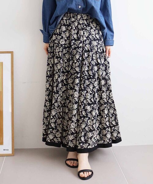 le.coeur blanc（ルクールブラン）の「Fanaka ビンテージモチーフプリントスカート（スカート・レディース・ベージュ系その他2/ブラック系その他・38）」の17枚目の写真