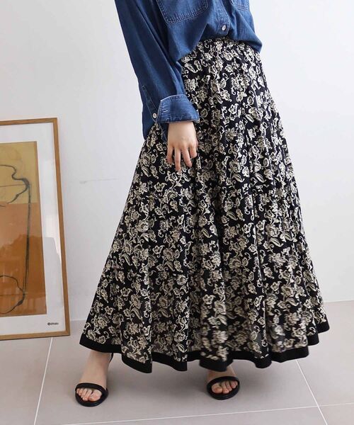 le.coeur blanc（ルクールブラン）の「Fanaka ビンテージモチーフプリントスカート（スカート・レディース・ベージュ系その他2/ブラック系その他・38）」の18枚目の写真