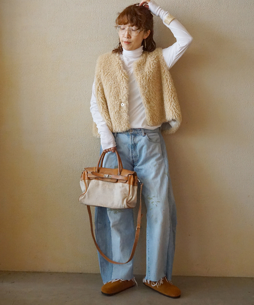 JOURNAL STANDARD LUXE(ジャーナルスタンダード ラックス)の「エアジャージー タートルネックプルオーバー(ジャージ・レディース・ブラック/ホワイト・FREE)」の11枚目の写真