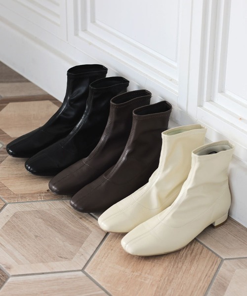 DONOBAN（ドノバン）の「スクエアトゥローブーツ（ブーツ・レディース・アイボリー/ブラック/ブラウン・M/S/LL/L）」の22枚目の写真