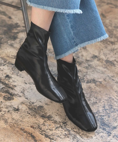 DONOBAN（ドノバン）の「スクエアトゥローブーツ（ブーツ・レディース・アイボリー/ブラック/ブラウン・M/S/LL/L）」の12枚目の写真