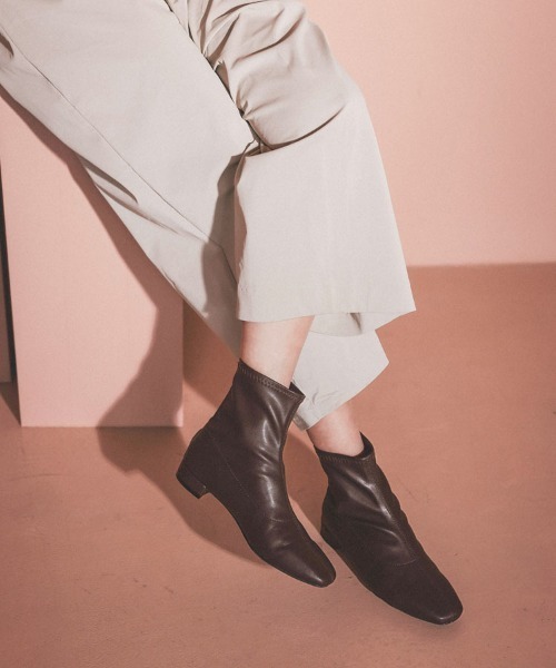 DONOBAN（ドノバン）の「スクエアトゥローブーツ（ブーツ・レディース・アイボリー/ブラック/ブラウン・M/S/LL/L）」の18枚目の写真