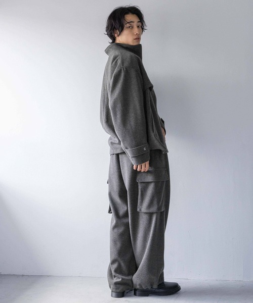 LOWRYS FARM(ローリーズファーム)の「ウールライクカーゴパンツ 116659(カーゴパンツ・メンズ・グレー/ブラック・MEDIUM/LARGE)」の5枚目の写真