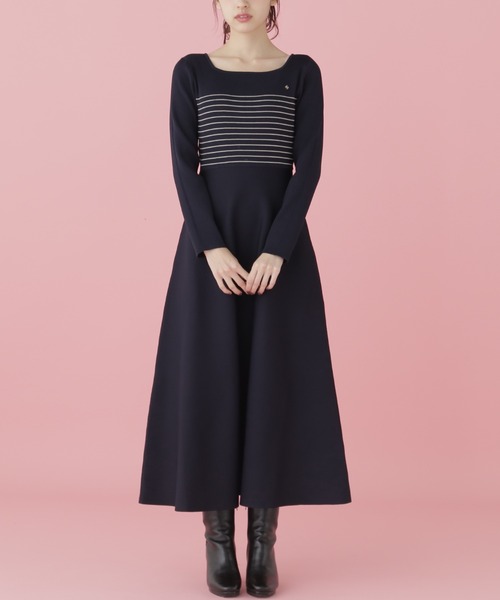 JILL by JILL STUART(ジルバイジルスチュアート)の「◇長袖ソウバリフレアニットワンピース(ワンピース・レディース・ベージュ系その他/ブラック系その他/ネイビー系3・SMALL/MEDIUM)」の3枚目の写真