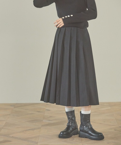 LAKOLE（ラコレ）の「プリーツミディスカート / 149571（スカート・レディース・ブラウン/グレー/ブラック・SMALL/MEDIUM）」の2枚目の写真