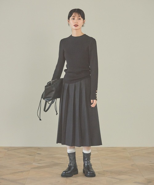 LAKOLE（ラコレ）の「プリーツミディスカート / 149571（スカート・レディース・ブラウン/グレー/ブラック・SMALL/MEDIUM）」の4枚目の写真