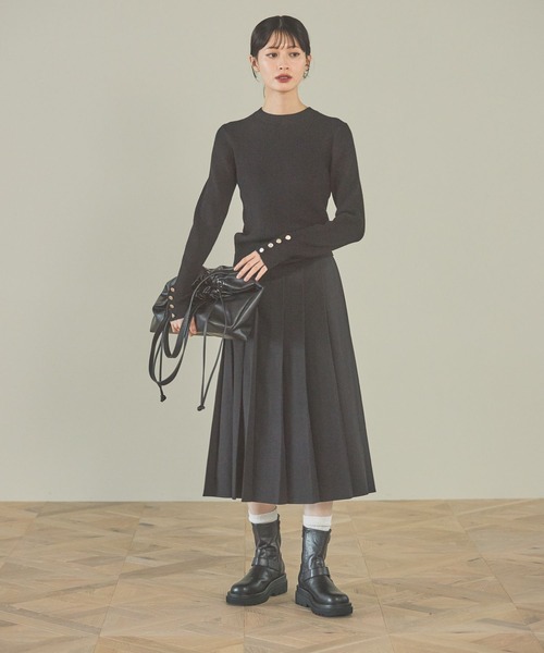 LAKOLE（ラコレ）の「プリーツミディスカート / 149571（スカート・レディース・ブラウン/グレー/ブラック・SMALL/MEDIUM）」の5枚目の写真