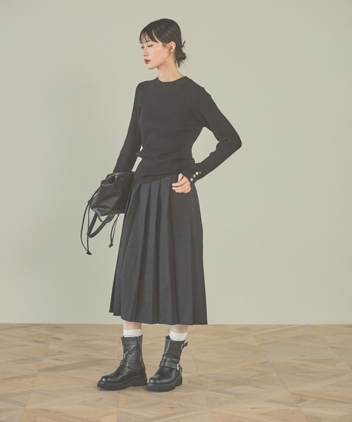 LAKOLE（ラコレ）の「プリーツミディスカート / 149571（スカート・レディース・ブラウン/グレー/ブラック・SMALL/MEDIUM）」の7枚目の写真