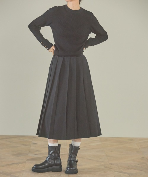 LAKOLE（ラコレ）の「プリーツミディスカート / 149571（スカート・レディース・ブラウン/グレー/ブラック・SMALL/MEDIUM）」の12枚目の写真