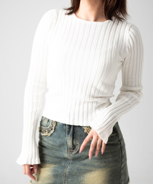 A'GEM/9 × .kom 『.KOM/ドットケーオーエム』 クロップバックリボントップス（ニット/セーター）｜.KOM（ドットコム）