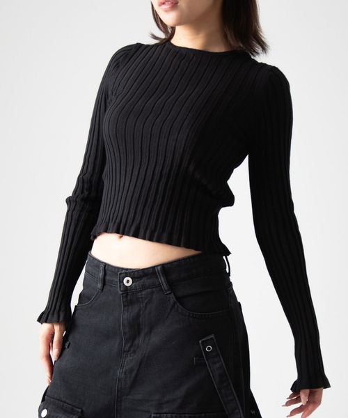 A'GEM/9 × .kom 『.KOM/ドットケーオーエム』 クロップバックリボントップス（ニット/セーター）｜.KOM（ドットコム）