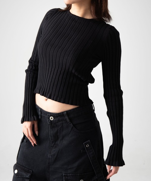 A'GEM/9 × .kom 『.KOM/ドットケーオーエム』 クロップバックリボントップス（ニット/セーター）｜.KOM（ドットコム）