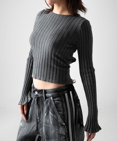 A'GEM/9 × .kom 『.KOM/ドットケーオーエム』 クロップバックリボントップス（ニット/セーター）｜.KOM（ドットコム）