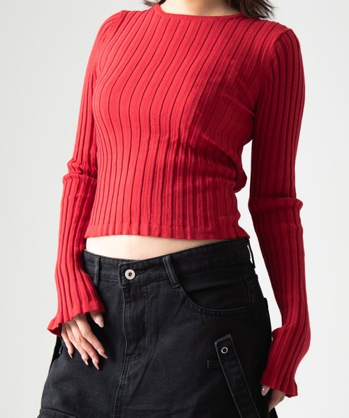 A'GEM/9 × .kom 『.KOM/ドットケーオーエム』 クロップバックリボントップス（ニット/セーター）｜.KOM（ドットコム）