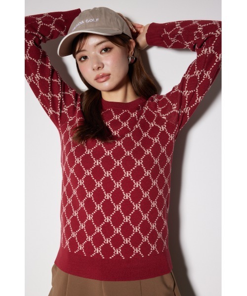 RIENDA GOLF(リエンダゴルフ)の「【RIENDA GOLF】モノグラムロゴニットトップス 秋服 冬服(ニット/セーター・レディース・レッド/ベージュ/ネイビー・SMALL/MEDIUM)」の16枚目の写真