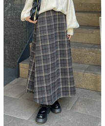 Re:EDIT | [2024-25 WINTER COLLECTION][低身長サイズ有]起毛チェックフレアスカート(スカート)