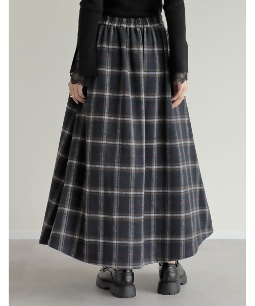 Re:EDIT（リエディ）の「[2024-25 WINTER COLLECTION][低身長サイズ有]起毛チェックフレアスカート（スカート・レディース・グレー系その他/ブラウン系その他/ブルー系その他・SHORT/MEDIUM/LARGE）」の18枚目の写真
