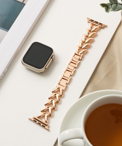 emonique(エモニーク)の「スマートウォッチバンド Apple Watch バンド 合金【38/40/41/42/44/45/49mm対応】(デジタル腕時計・レディース・ブラック/シルバー/ゴールド/ピンクゴールド・38/42)」の1枚目の写真