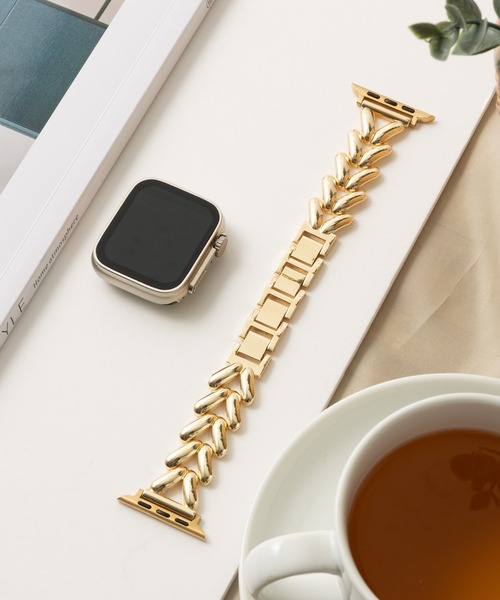 emonique(エモニーク)の「スマートウォッチバンド Apple Watch バンド 合金【38/40/41/42/44/45/49mm対応】(デジタル腕時計・レディース・ブラック/シルバー/ゴールド/ピンクゴールド・38/42)」の4枚目の写真
