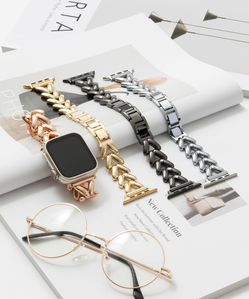 emonique(エモニーク)の「スマートウォッチバンド Apple Watch バンド 合金【38/40/41/42/44/45/49mm対応】(デジタル腕時計・レディース・ブラック/シルバー/ゴールド/ピンクゴールド・38/42)」の9枚目の写真