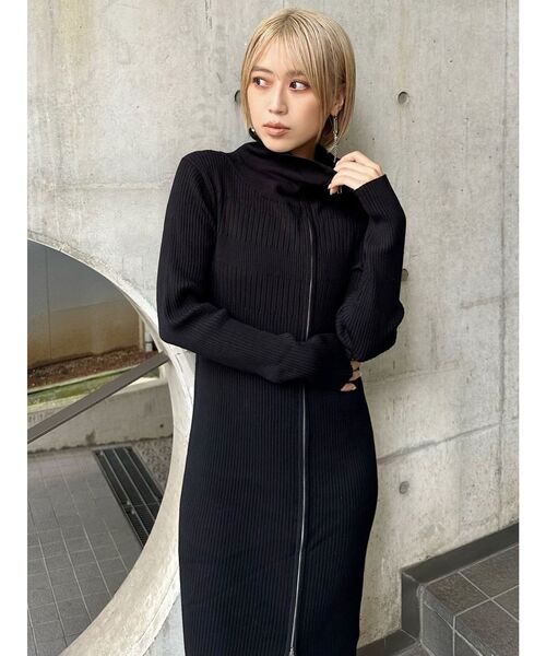 セール】アシメZIPニットワンピース（ワンピース）｜MURUA（ムルーア