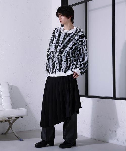 Ellno Loset(エルノロゼット)の「フリンジジャガードプルオーバー(ニット/セーター・メンズ・ブラック/オフホワイト/パープル・SMALL/MEDIUM/LARGE)」の22枚目の写真