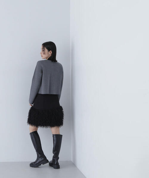 NATURAL BEAUTY BASIC（ナチュラルビューティーベーシック）の「◇ハートボタンニットジャケット（カーディガン/ボレロ・レディース・ブラック/グレー/オフホワイト・FREE）」の6枚目の写真