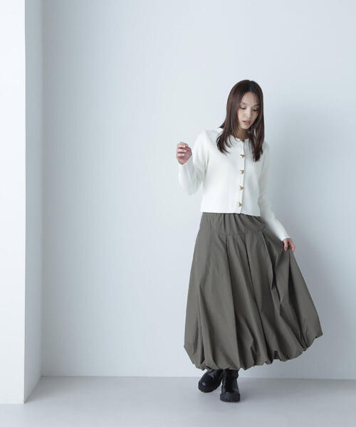 NATURAL BEAUTY BASIC（ナチュラルビューティーベーシック）の「◇ハートボタンニットジャケット（カーディガン/ボレロ・レディース・ブラック/グレー/オフホワイト・FREE）」の20枚目の写真