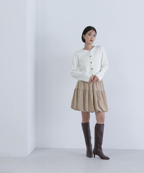 NATURAL BEAUTY BASIC（ナチュラルビューティーベーシック）の「◇ハートボタンニットジャケット（カーディガン/ボレロ・レディース・ブラック/グレー/オフホワイト・FREE）」の22枚目の写真