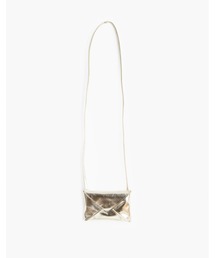 Fulgent silver and white gold leather envelope purse - Small