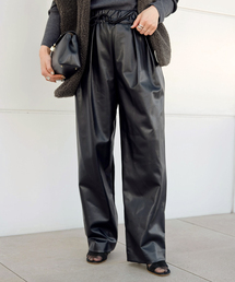 AP STUDIO | レザーライクイージーパンツ(スラックス)